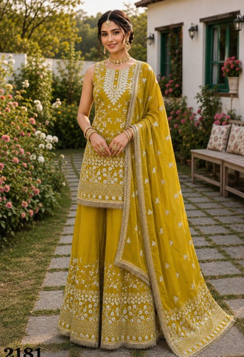 Yellow Georgette Salwar Suit 